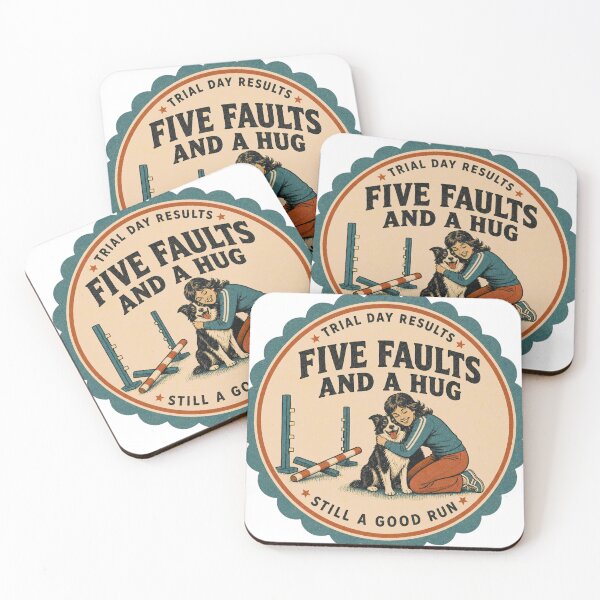 Item preview, Five Faults And A Hug Dog Sports Tournament Agility Rosette designed and sold by BoosterShop.