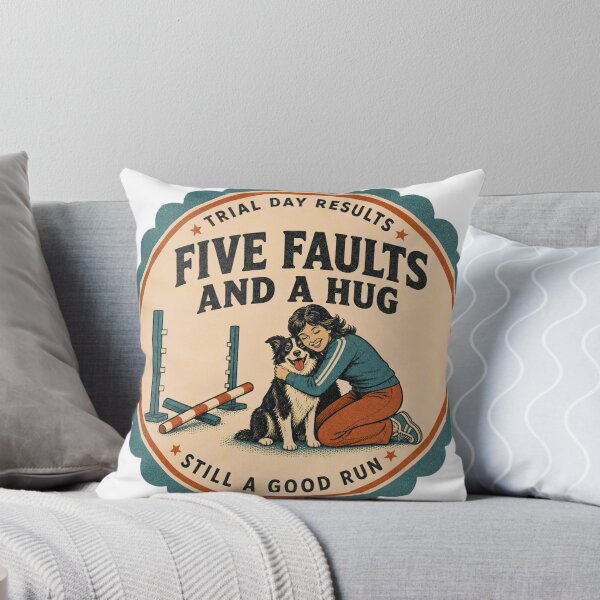 Item preview, Five Faults And A Hug Dog Sports Tournament Agility Rosette designed and sold by BoosterShop.