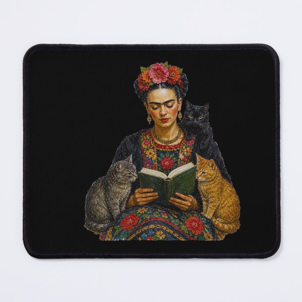 Item preview, Frida Kahlo Reading With Cats designed and sold by TeeARTHY.