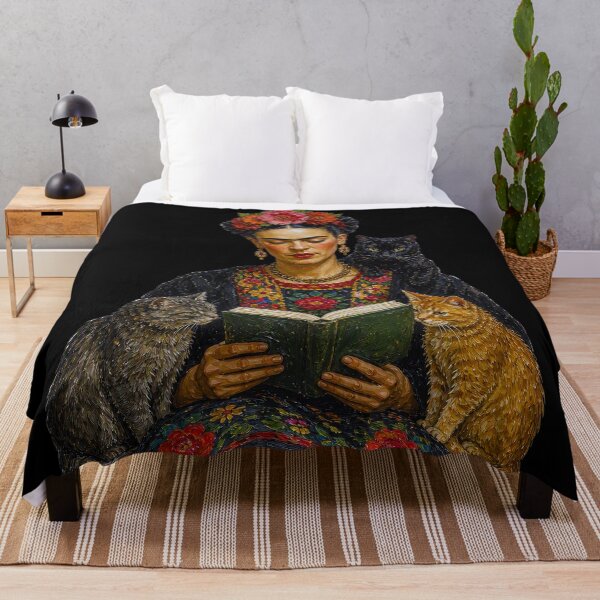 Item preview, Frida Kahlo Reading With Cats designed and sold by TeeARTHY.