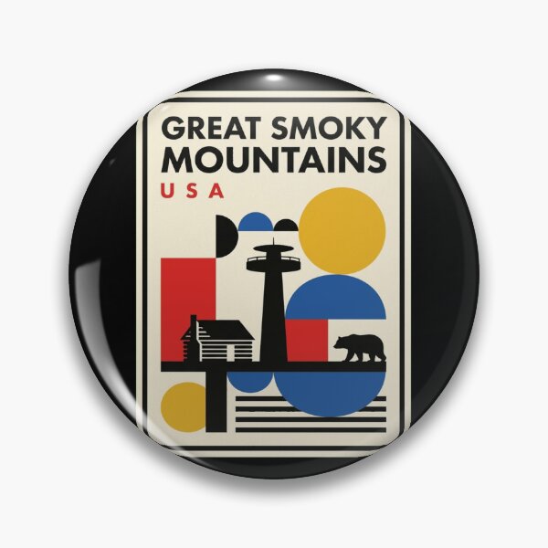 Item preview, Retro Great Smoky Mountains Bauhaus Geometric Skyline designed and sold by k3rstman1.