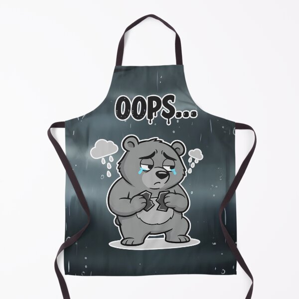 Item preview, OOPS... Sad Bear Broken Heart Cartoon Square Edition designed and sold by Taridesign.