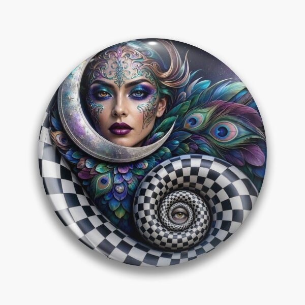Item preview, . Combining whimsical Alice-in-Wonderland-style checkers with majestic peacock motifs designed and sold by KingsArtworx 2.