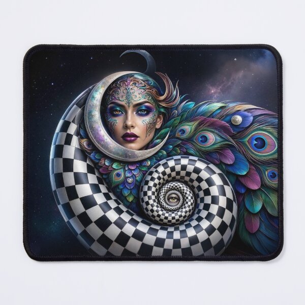Item preview, . Combining whimsical Alice-in-Wonderland-style checkers with majestic peacock motifs designed and sold by KingsArtworx 2.