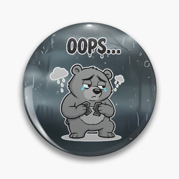 Item preview, OOPS... Sad Bear Broken Heart Cartoon designed and sold by Taridesign.