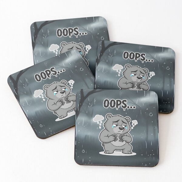 Item preview, OOPS... Sad Bear Broken Heart Cartoon designed and sold by Taridesign.