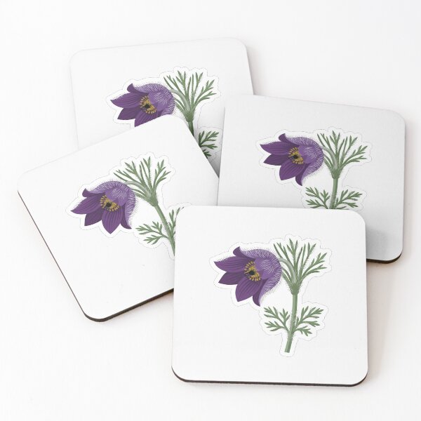 Item preview, Dark Purple Pasque Flower Botanical Illustration designed and sold by Owcomm.