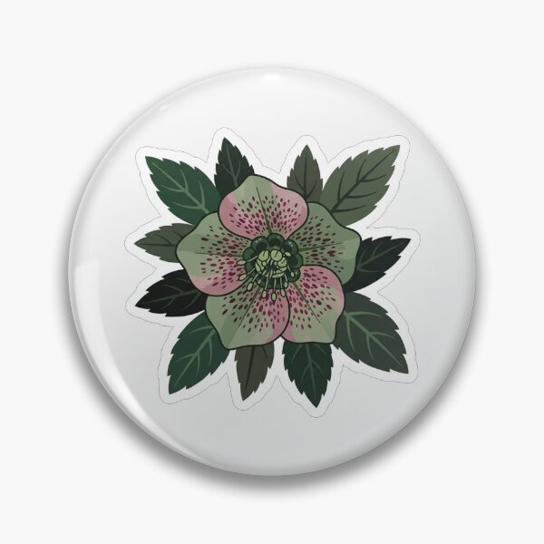 Item preview, Dark Green Hellebore Flower Botanical Illustration designed and sold by Owcomm.