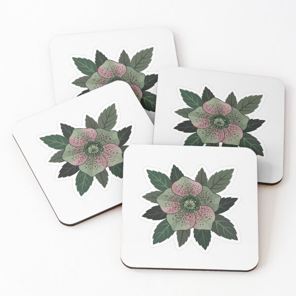 Item preview, Dark Green Hellebore Flower Botanical Illustration designed and sold by Owcomm.