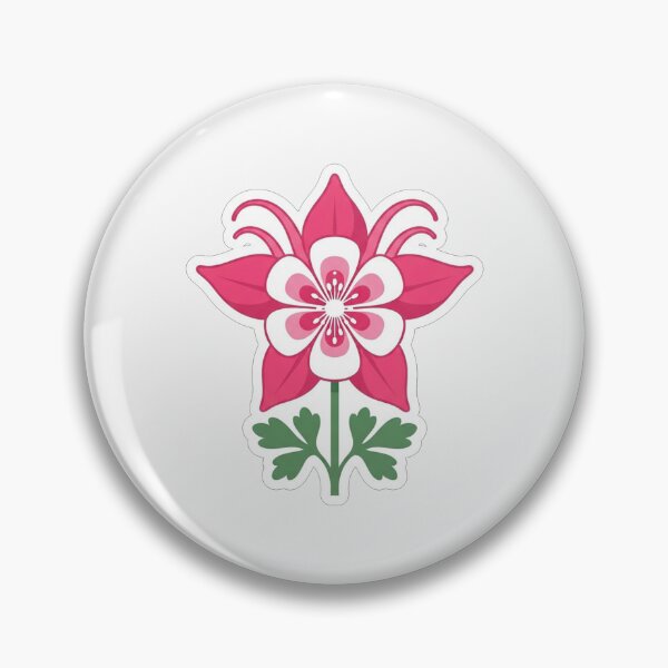 Item preview, Pink and White Columbine Flower Illustration designed and sold by Owcomm.