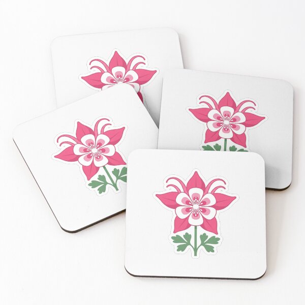 Item preview, Pink and White Columbine Flower Illustration designed and sold by Owcomm.