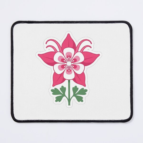Item preview, Pink and White Columbine Flower Illustration designed and sold by Owcomm.