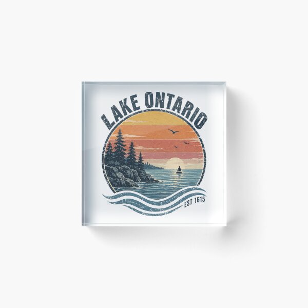 Item preview, Retro Sunset Great Lakes Lake Ontario designed and sold by haloochichi.