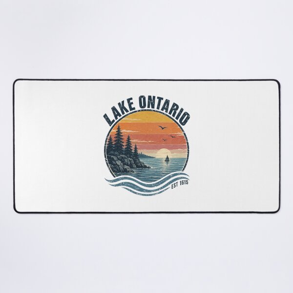 Item preview, Retro Sunset Great Lakes Lake Ontario designed and sold by haloochichi.