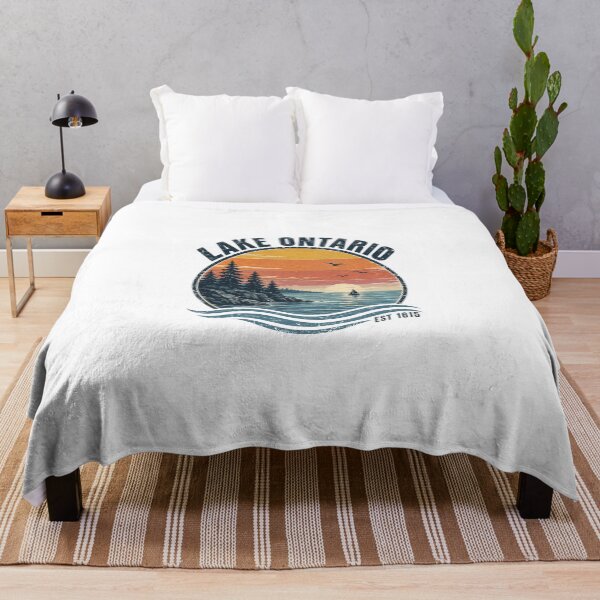 Item preview, Retro Sunset Great Lakes Lake Ontario designed and sold by haloochichi.