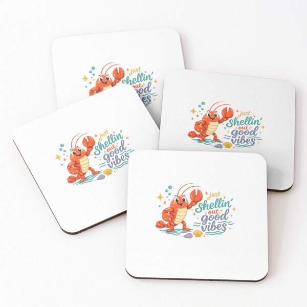 Item preview, Just Shellin Out Good Vibes Cute Lobster Coastal Beach Humor Art Design designed and sold by inkoutninja.