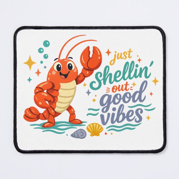 Item preview, Just Shellin Out Good Vibes Cute Lobster Coastal Beach Humor Art Design designed and sold by inkoutninja.