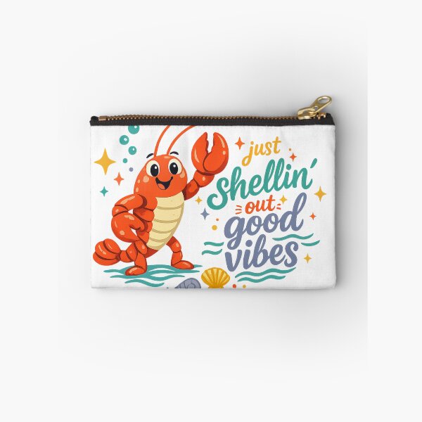 Item preview, Just Shellin Out Good Vibes Cute Lobster Coastal Beach Humor Art Design designed and sold by inkoutninja.