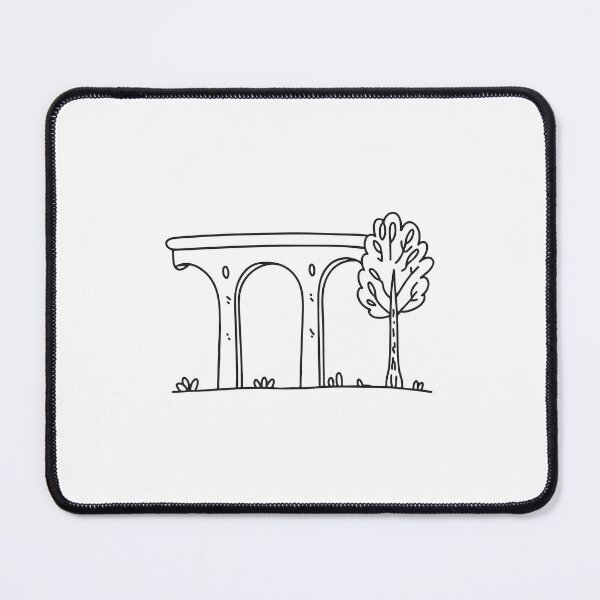 Item preview, doodle illustration of a lone sapling beside the base of doodle illustration of a viaduct designed and sold by rasagamastore.
