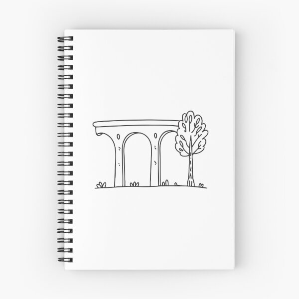 Item preview, doodle illustration of a lone sapling beside the base of doodle illustration of a viaduct designed and sold by rasagamastore.
