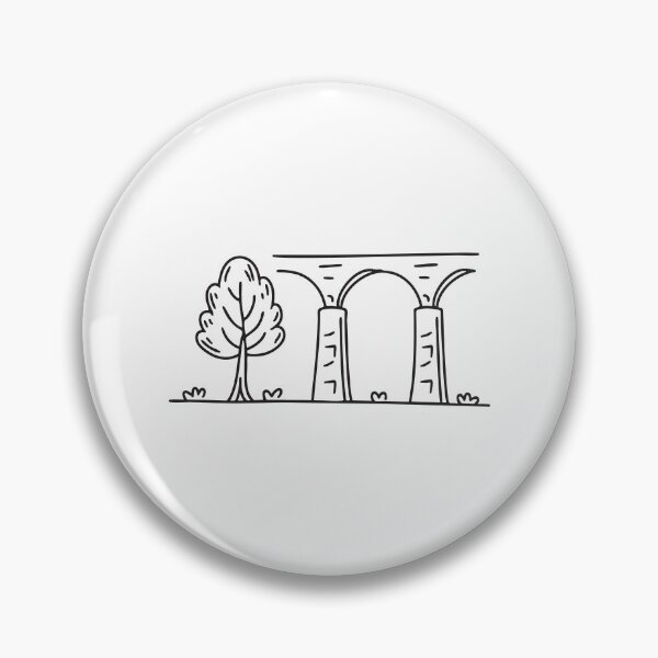Item preview, doodle illustration of a tree rising by doodle illustration of a viaduct support structure designed and sold by rasagamastore.