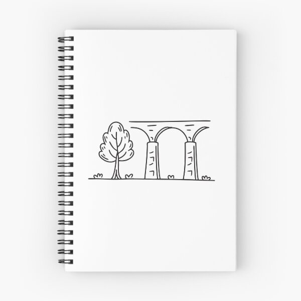 Item preview, doodle illustration of a tree rising by doodle illustration of a viaduct support structure designed and sold by rasagamastore.