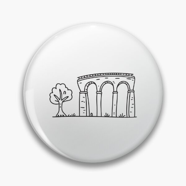 Item preview, doodle illustration of a young tree situated near doodle illustration of a viaduct foundation designed and sold by rasagamastore.