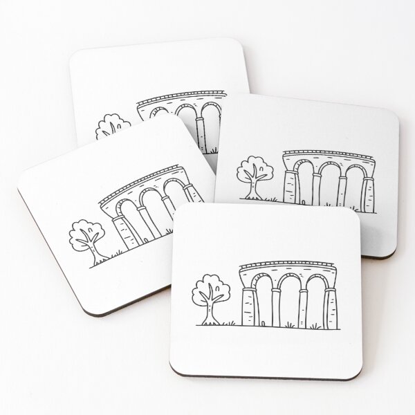 Item preview, doodle illustration of a young tree situated near doodle illustration of a viaduct foundation designed and sold by rasagamastore.