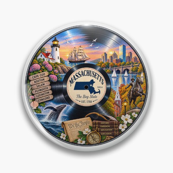 Item preview, Massachusetts Vinyl Record designed and sold by Whimspired By Paxx.
