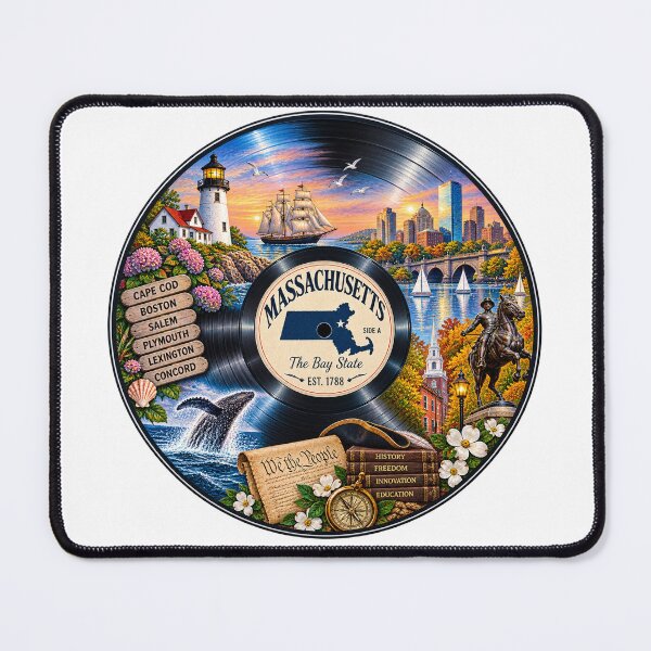 Item preview, Massachusetts Vinyl Record designed and sold by Whimspired By Paxx.