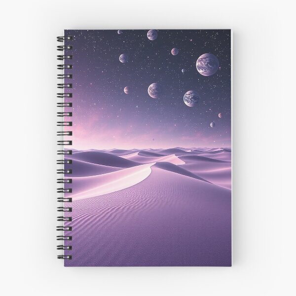 Item preview, Purple Desert Dunes Under Planetary Starry Sky designed and sold by IntelliMindDesigns.