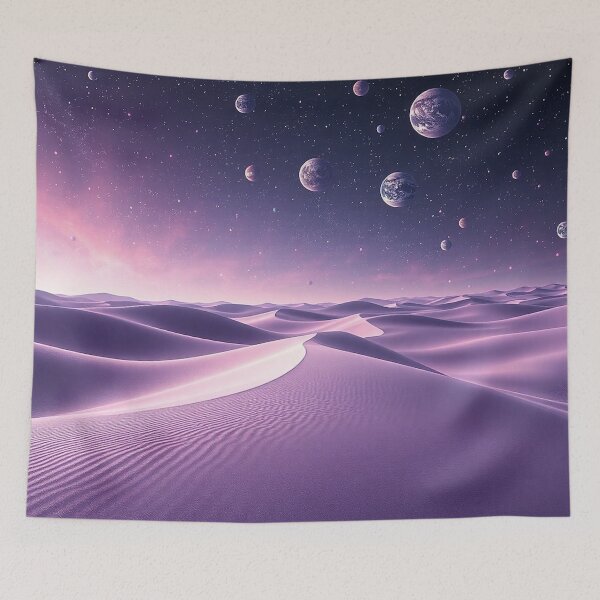 Item preview, Purple Desert Dunes Under Planetary Starry Sky designed and sold by IntelliMindDesigns.