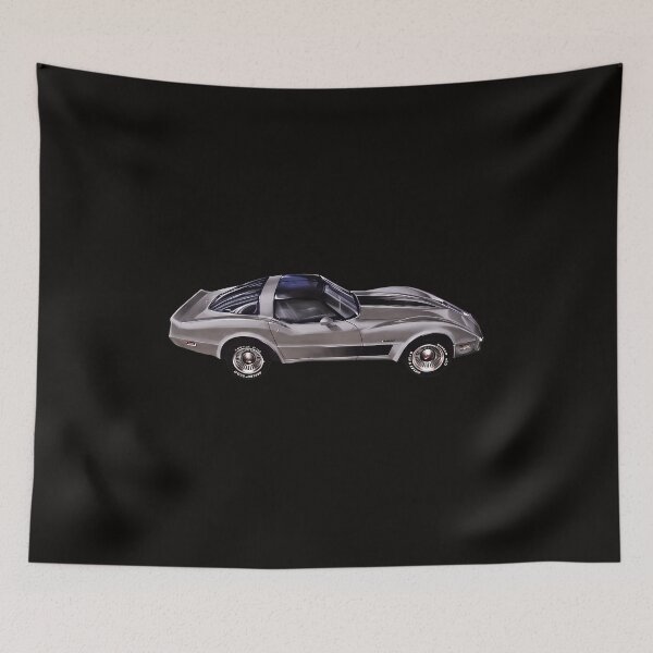 Item preview, Silver Corvette Retro Car Art designed and sold by CoconutBoys.