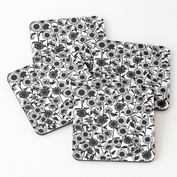 Item preview, Black And White Sunflower Floral Pattern designed and sold by Owcomm.