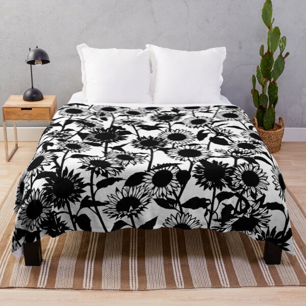 Item preview, Black And White Sunflower Floral Pattern designed and sold by Owcomm.