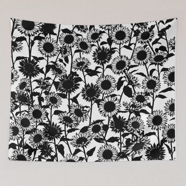 Item preview, Black And White Sunflower Floral Pattern designed and sold by Owcomm.