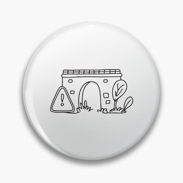 Item preview, doodle illustration of a warning sign placed at the base of doodle illustration of a viaduct support designed and sold by rasagamastore.