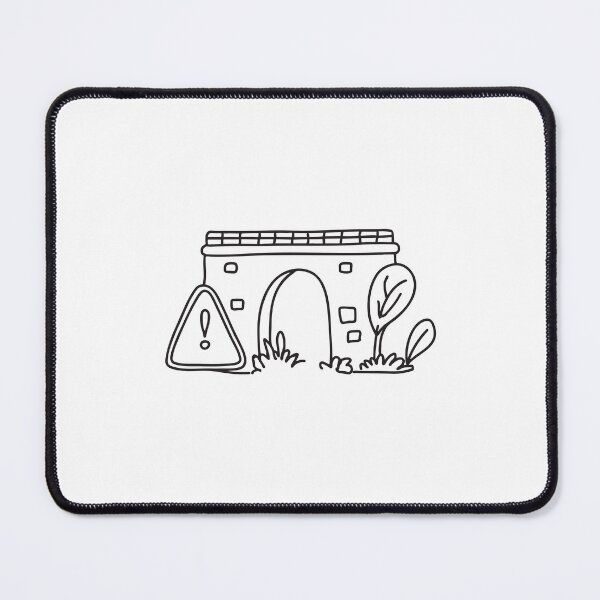 Item preview, doodle illustration of a warning sign placed at the base of doodle illustration of a viaduct support designed and sold by rasagamastore.