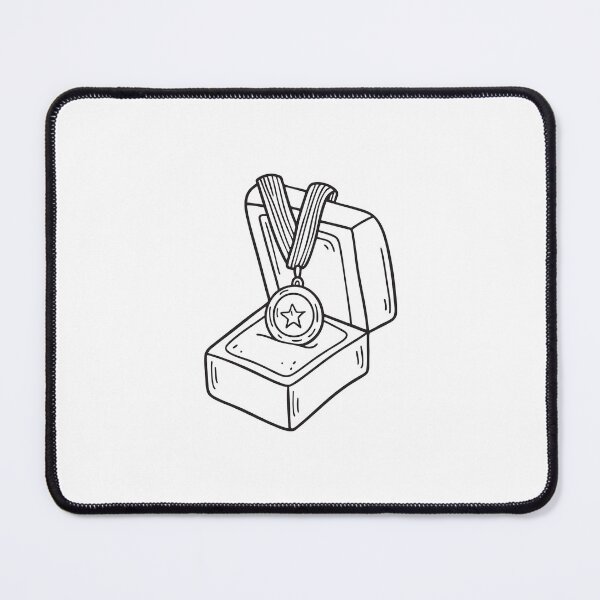 Item preview, doodle illustration of a medal of honor inside a velvet box designed and sold by rasagamastore.