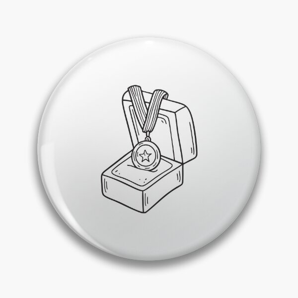 Item preview, doodle illustration of a medal of honor inside a velvet box designed and sold by rasagamastore.
