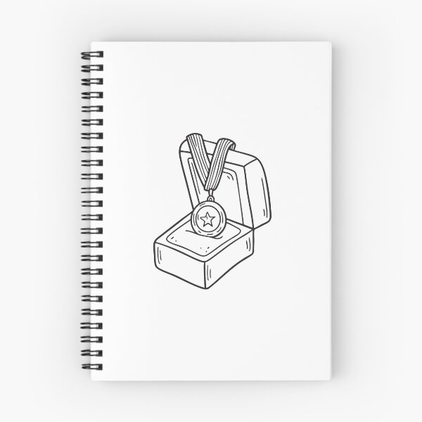 Item preview, doodle illustration of a medal of honor inside a velvet box designed and sold by rasagamastore.