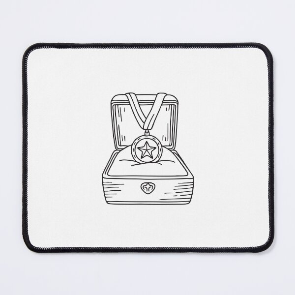 Item preview, doodle illustration of an honor medal placed in a velvet case designed and sold by rasagamastore.
