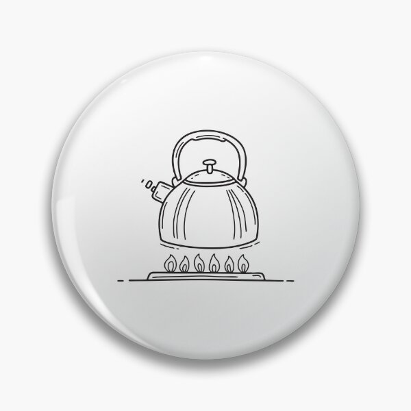 Item preview, doodle illustration of a stove with a kettle on top designed and sold by rasagamastore.