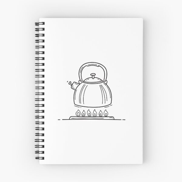 Item preview, doodle illustration of a stove with a kettle on top designed and sold by rasagamastore.