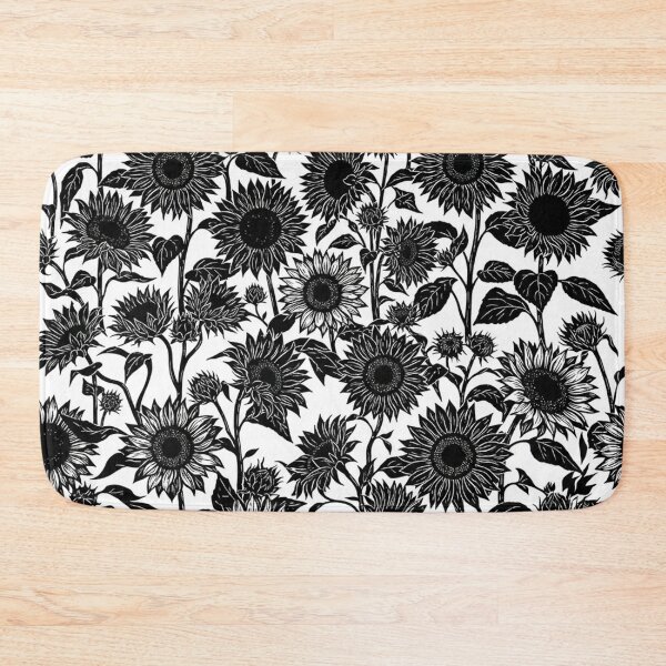 Item preview, Black And White Sunflower Botanical Pattern designed and sold by Owcomm.