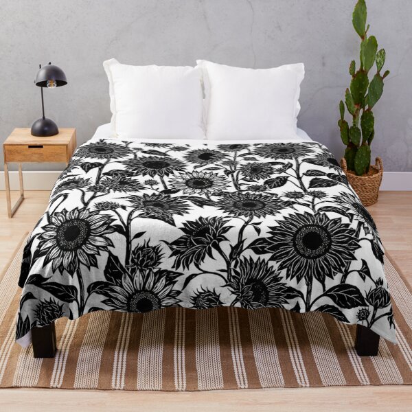 Item preview, Black And White Sunflower Botanical Pattern designed and sold by Owcomm.