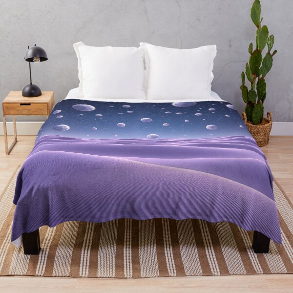 Item preview, Surreal Purple Dunes With Bubble Planets Sky designed and sold by IntelliMindDesigns.