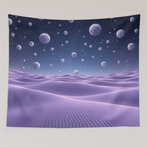 Item preview, Surreal Purple Dunes With Bubble Planets Sky designed and sold by IntelliMindDesigns.
