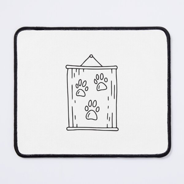 Item preview, doodle illustration of a paw print poster pinned on a wall designed and sold by rasagamastore.