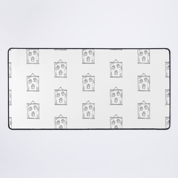 Item preview, doodle illustration of a paw print poster pinned on a wall designed and sold by rasagamastore.